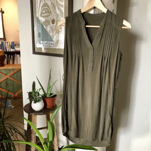 Cute Green Half Button Down Dress